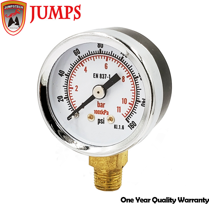 工厂供应40mm1.5英寸黑铁壳压力表径向气压表通用压力表160psi