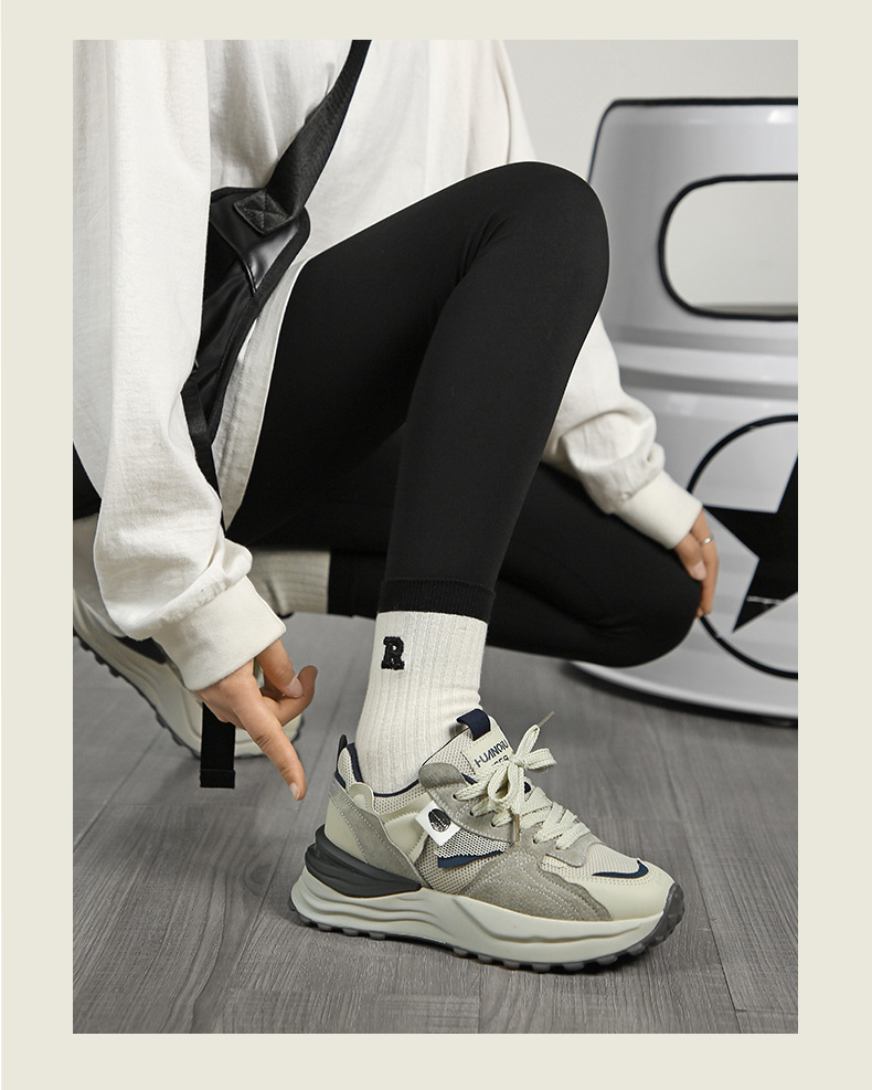 Women's Thick-soled Sneakers 2023 New Autumn Casual Dad High-end Gray Niche Retro Forrest Gump Women's Shoes_vogvips.com
