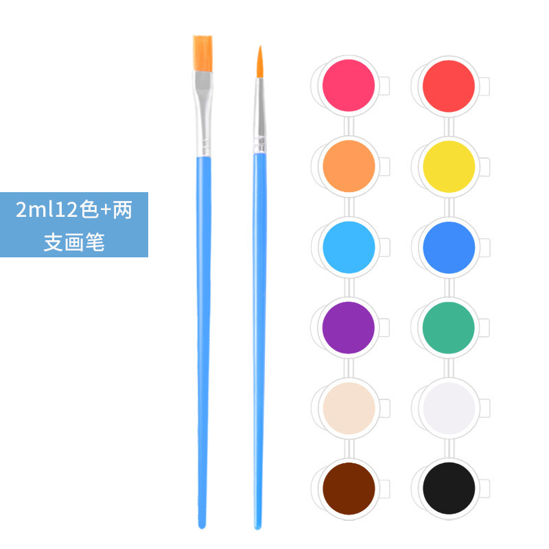 子供用アクリル絵の具 12 色セット 6 連結学生アート絵画着色石膏人形ペイント ストリップ在庫あり|undefined