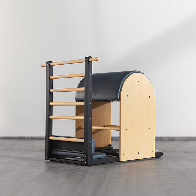 Estudio de yoga traje de cinco piezas equipo de pilates, barril de escalera, silla de pedal estable, cama central de pilates de arce Cadillac de roble