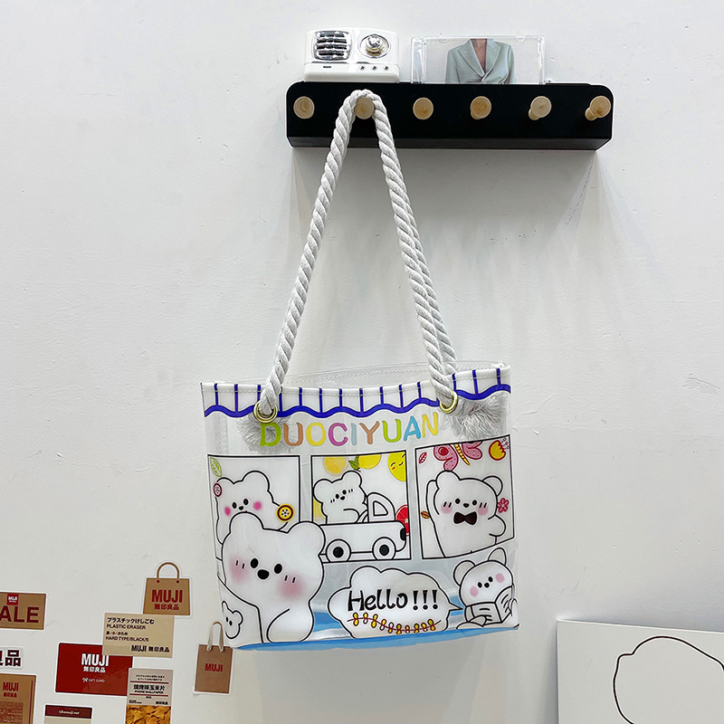 Wholesale Cute Little Bear Bunny Transparent Pvc Shoulder Messenger Bag Nihaojewelry display picture 9