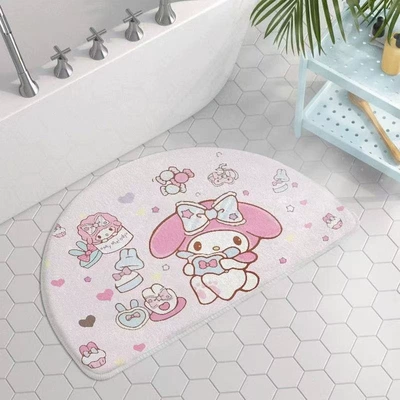 Avtomobil döşəmə paspasları – Mat Household Cartoon Toilet - pink-candy-heart-melody-semicircle-4060