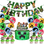 Мой мир партия установите с днём рождения !! декоративный воздушный шар торт Вставлять собираться Minecraft разрешение вторая мировая война