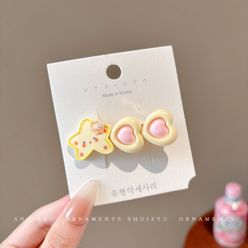 Coreana lateral frange clip de cabello de la frente de mujer sensación avanzada 2025 nuevo toque de dopamina clip de boca de pato