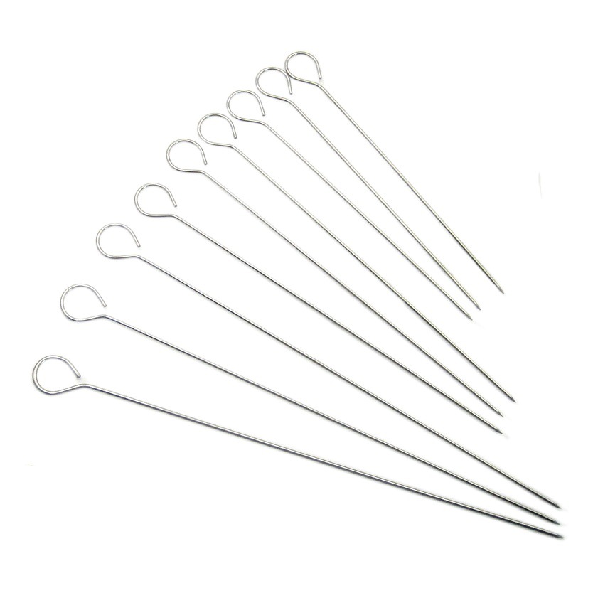 Wholesale 9-shaped kebab meat cuttings Goose Tail needle barbecue needle barbecue needle round skewer stainless steel barbecue sticks