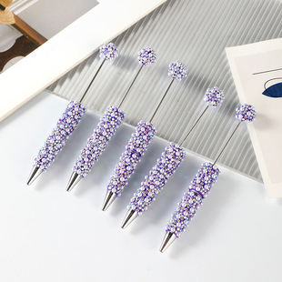 Pearl Pen Cross-Border Pearl Full Diamond Bead Pen Heavy Industry Pearl Diamond Ballpoint Pen High-Tone Luxury Handmade Cute Pen