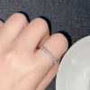 Silver universal ring, Korean style, diamond encrusted, micro incrustation, simple and elegant design