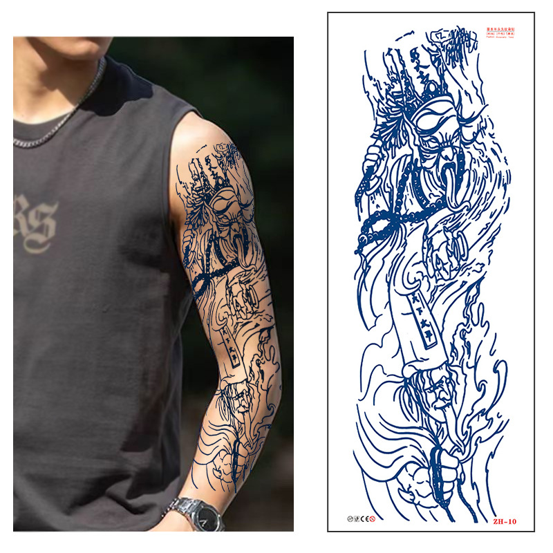 Calcomanías de tatuaje semipermanentes de brazo completo para hombres y mujeres brazo imagen grande jugo de planta no puede lavar las pegatinas de tótem de tatuaje