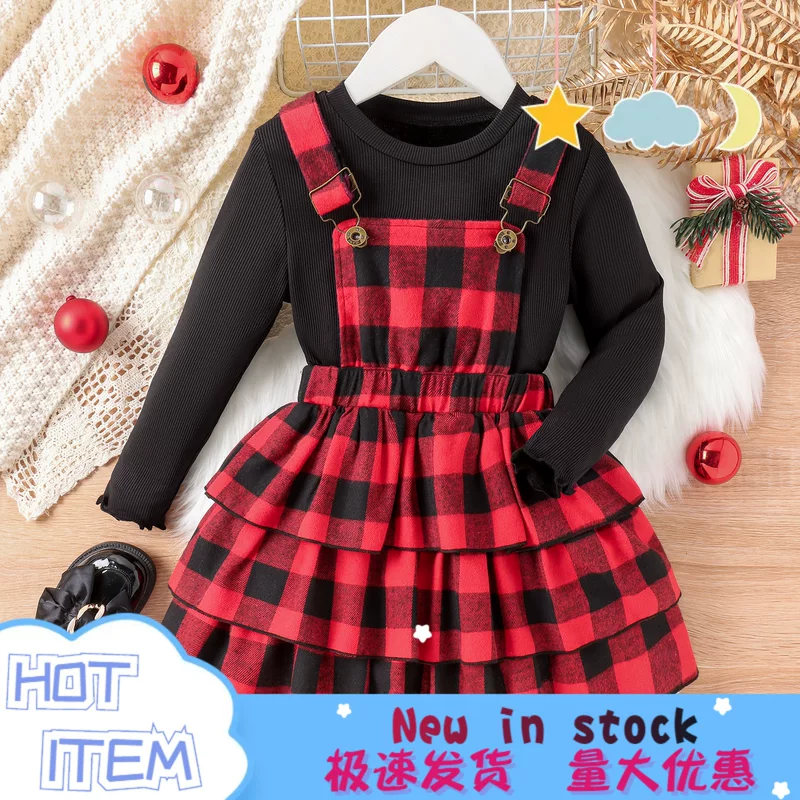 Demi-season solid set with a round collar, dress, European style