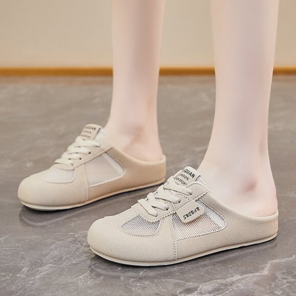 Cross-Border Retro Mule Loafers, Fashionable Closed-Toe Half Slippers for Women, Stylish Casual Mesh Soft-Soled German Training Shoes Cross-Border Retro Mule Loafers, Fashionable Closed-Toe Half Slippers for Women, Stylish Casual Mesh Soft-Soled German Training Shoes