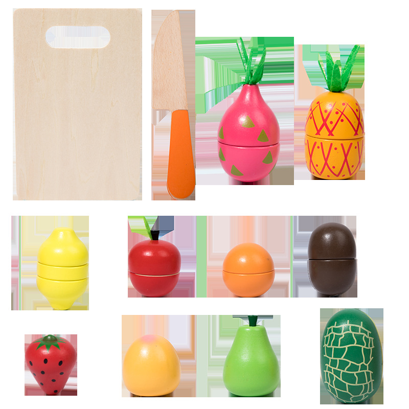 Educación temprana para niños madera simulación de cocina juegos de corte de frutas clasificados cortar juguetes caseros inteligentes