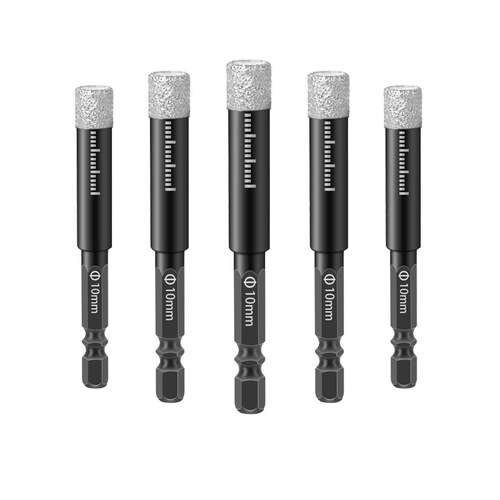 Dry brazing hole opener multi-functional marble tile vitrified tile all-ceramic hole hexagonal handle air drill bit