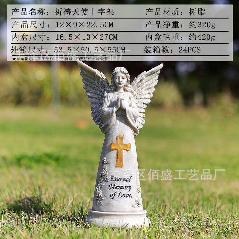 Oración ángel cruz con luz