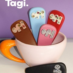 Tagi. 鼓鼓糖果亚克力拼钻侧边刘海发夹鸭嘴夹发饰酷时尚发夹