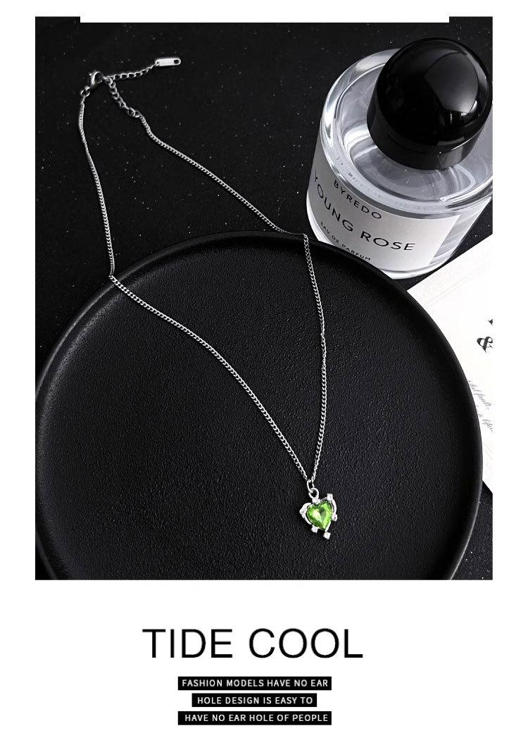 Double Layer Necklaces Classification Simple Style Heart Shape Alloy Titanium Steel Artificial Rhinestones Women's Double Layer Necklaces