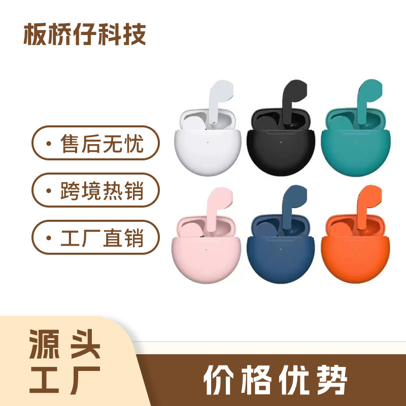 Pro6Tws In-Ear Bluetooth Headset J6 Cross-Border Hot Selling Ultra-Long Battery Life Simple Sports Huaqiangbei High Quality