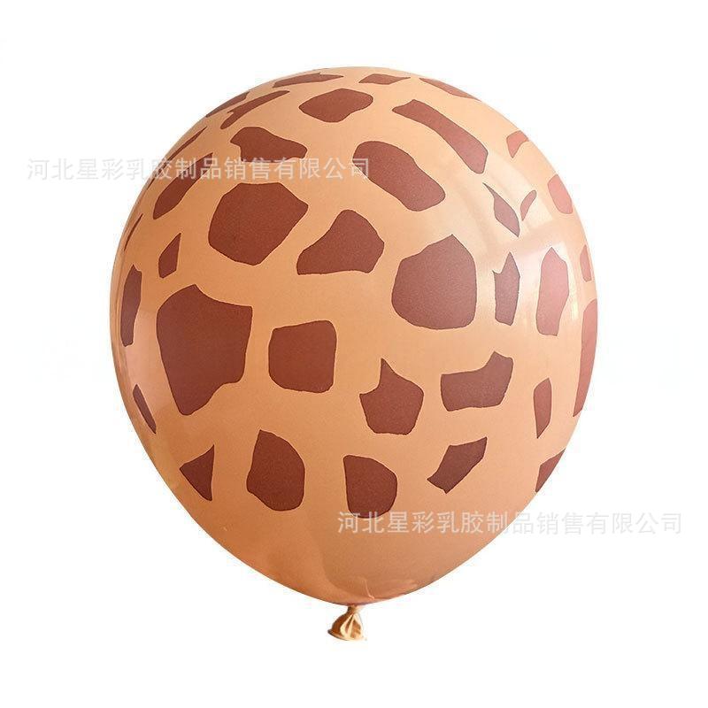 Amazon Jungle Animal Impresión Set de globos al por mayor 12 pulgadas bloque de vaca impresión de patas de leopardo diseño de fiesta