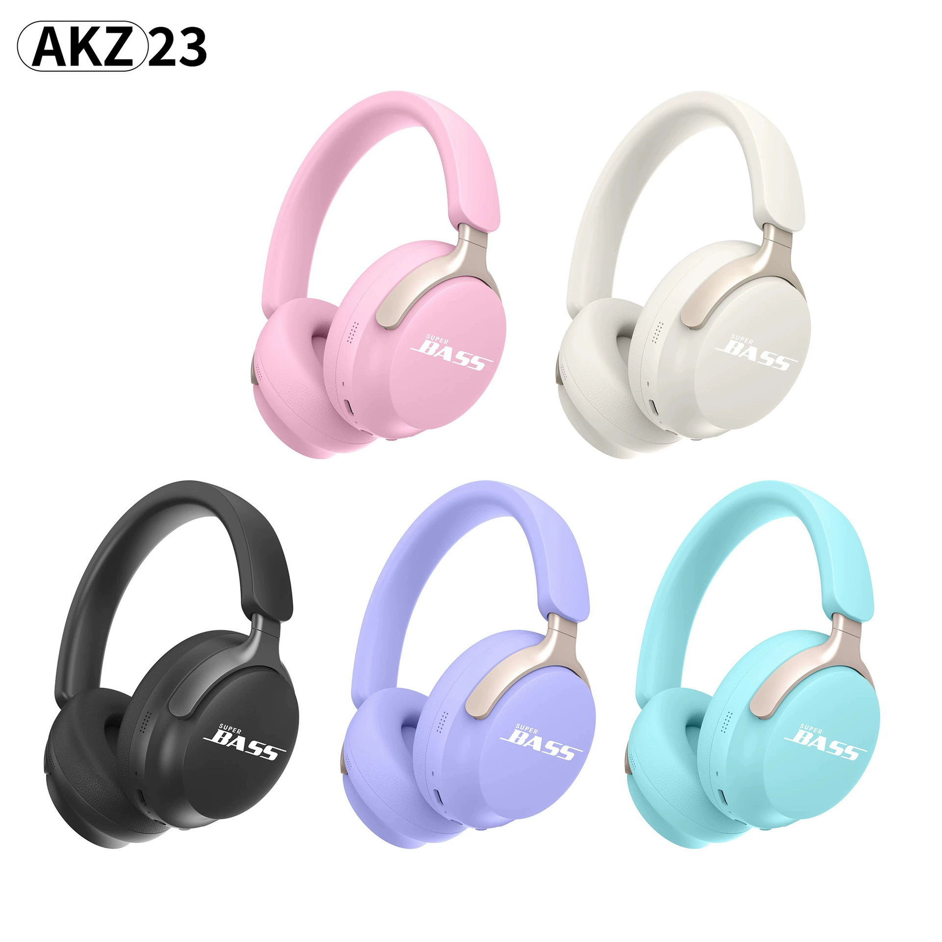 Новый 2024 AKZ-22 кросс‑бордер беспроводной новый гарнитур Bluetooth макаронный цвет карта FM гарнитура
