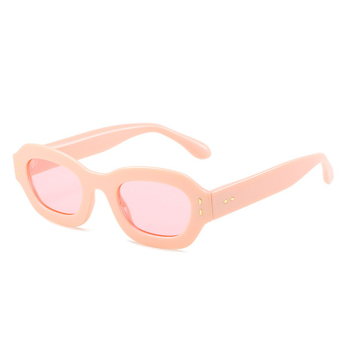 European and American trendy color PC full-frame sunglasses, fashionable color film, thick frame, street photography, outdoor style sunglasses, shading mirror