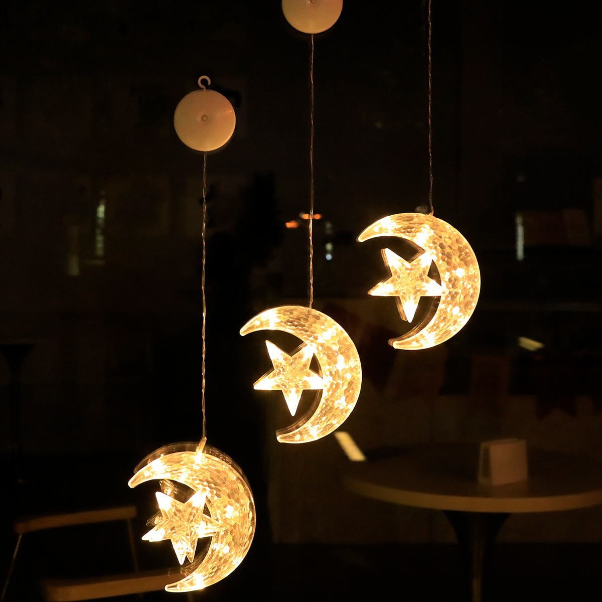 LED decoración de Navidad lámpara de succión muñeco de nieve árbol de Navidad lámpara de la batería ins viento ventana diseño caja de la batería forma lámpara colgante