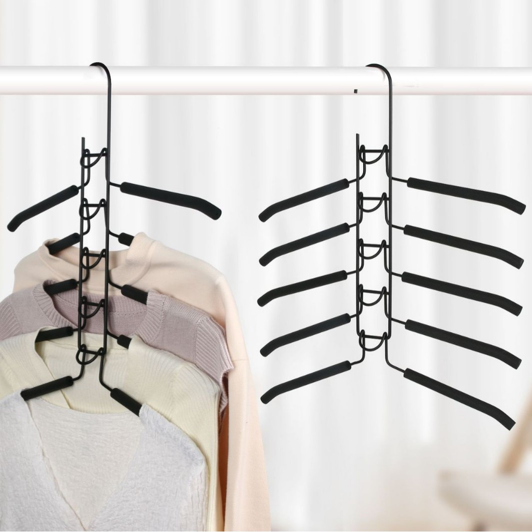 Cross-Border Detachable Foam Layered Hanger 5 Layers Space Saving Non-Slip No Mark Clothing Store Home Hanger