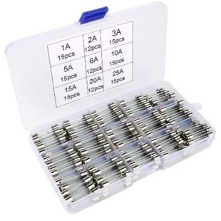 126 pieces 6X30MM steam fast melting glass tube fuse suit 1A2A3A5A6A10A15A20A25A