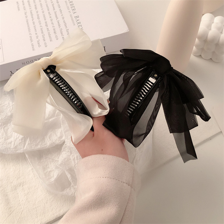 Clip de cabello de arco de super hadas cabello roto de mujer detrás de la cabeza de alto nivel de la red adornamiento de cabello rojo temperamento simple y dulce clip de cabello