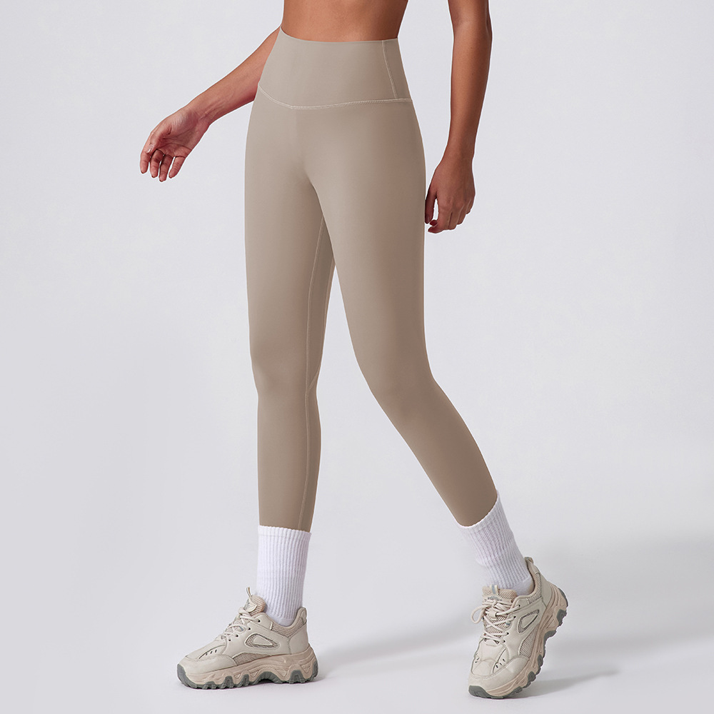 Nuevos pantalones de calzado sin marcas desnudos, cintura alta, pantalones deportivos de calzado