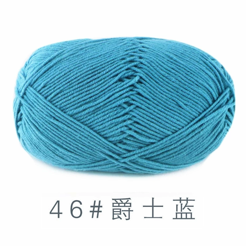 Шерстяная пряжа из combed cotton 4-ply, моток 50 г, нитка 2 мм для крючка и вязания, разноцветная