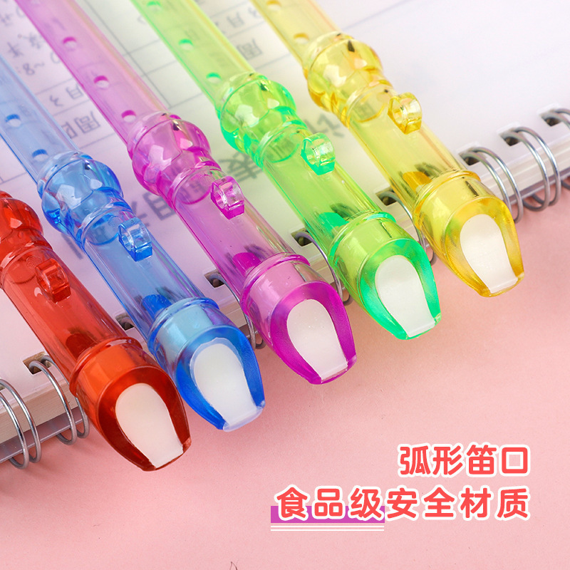 Flauta transparente de seis agujeros mini flauta infantil infantil creativo instrumento musical tocando juguetes de jardín de infantes regalos