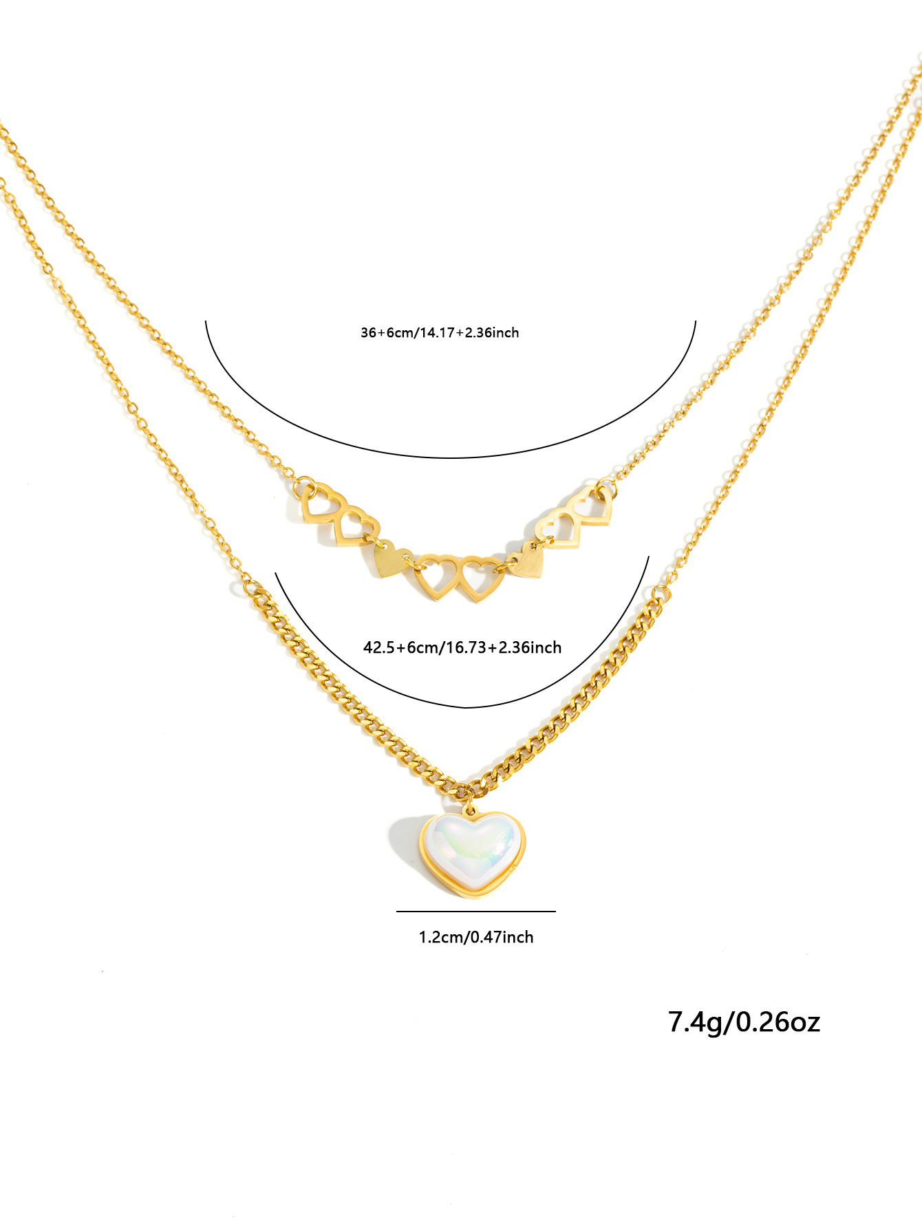 13g Weight 0.03µm Gold Plating Thickness Electroplated Gold Plating Process 18K Real Gold Plated Plating Material 201 Stainless Steel Pendant Material Zircon Inlay Material Layered Necklaces, Necklace Classification 201 Stainless Steel Chain Material cable chain Chain Type 1 Set Quantity Holiday, Daily Occasion 201 Stainless Steel Material Star Pattern Women's Gender Simple Style Style Plating Craft Wholesale Jewelry Simple Style Star Titanium Steel Plating Layered Necklaces Cable Chain 8