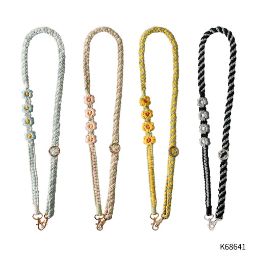 Jamie Bohemian hand-woven mobile phone rope cross-body adjustable cross-body flower chrysanthemum small daisy mobile phone chain