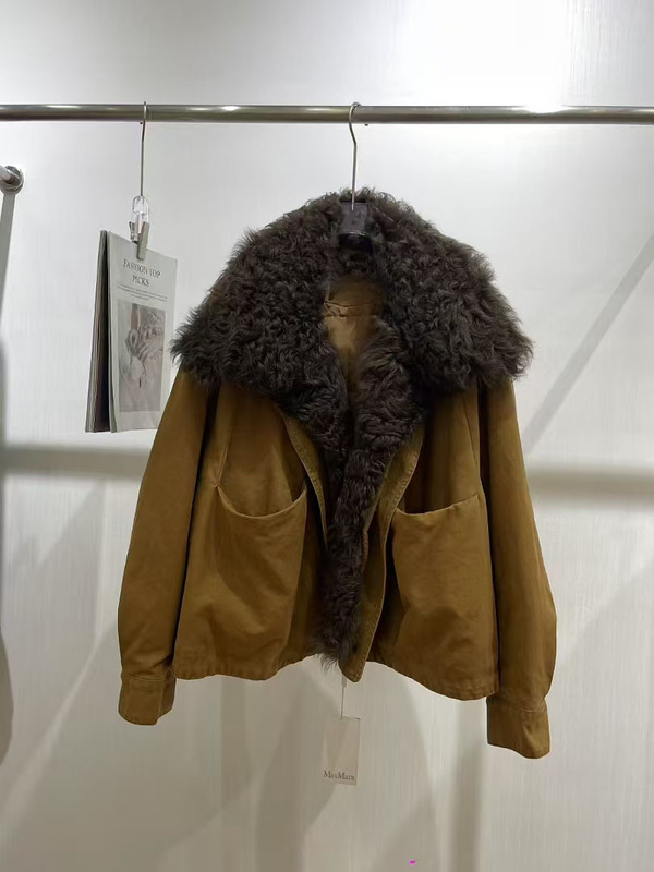 MAX同款冬季新款大翻领外套女加厚工装派克服宽松复古羽绒保暖外|undefined