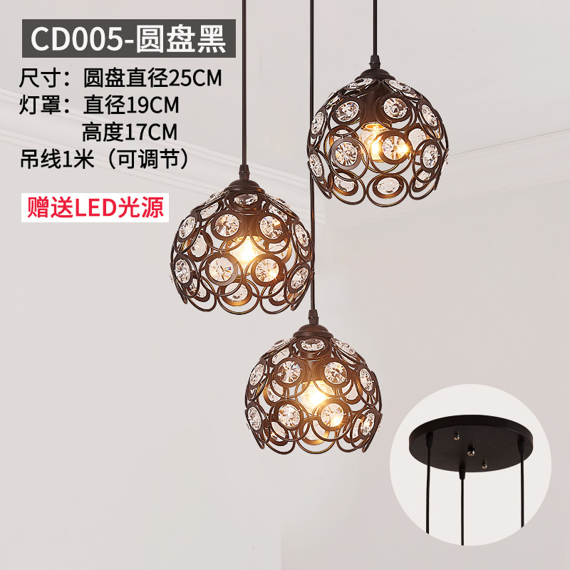 Araña de comedor, barra de bar simple moderna de tres cabezas, mesa de comedor creativa, dormitorio, personalidad, sala de estar, comedor, iluminación nórdica atmosférica