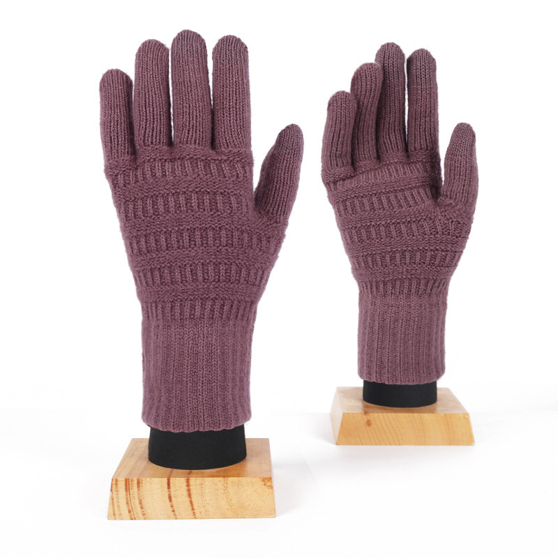 越境してよく売れている成人の冬の手袋の女性の両面のジャカードのメリヤスのタッチパネルの保温とベルベットの騎乗の手袋の男|undefined