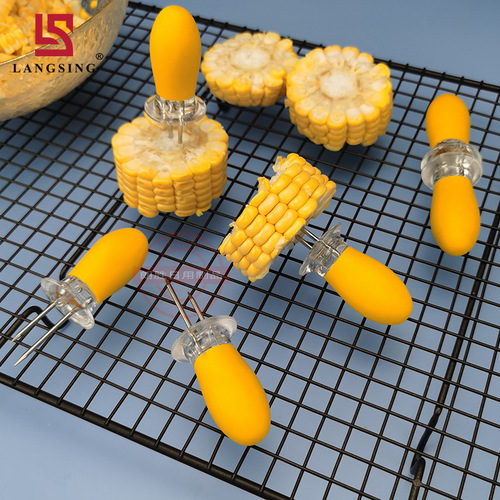 Manufacturer's stainless steel corn needle creative corn barbecue fork BBQ small fork can be combined with small corn inserts