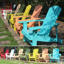 沙滩简约复古躺椅户外实木靠背阳台原木花园休闲欧美式adirondaJ&