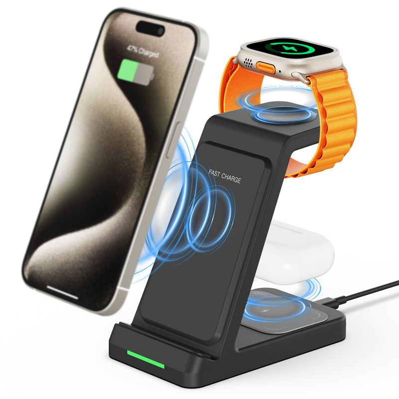 Private Model Three-In-One Wireless Charger Foldableable Desktop Stand Suitable for Apple 13 Headphones Watch 15W Fast Charging
