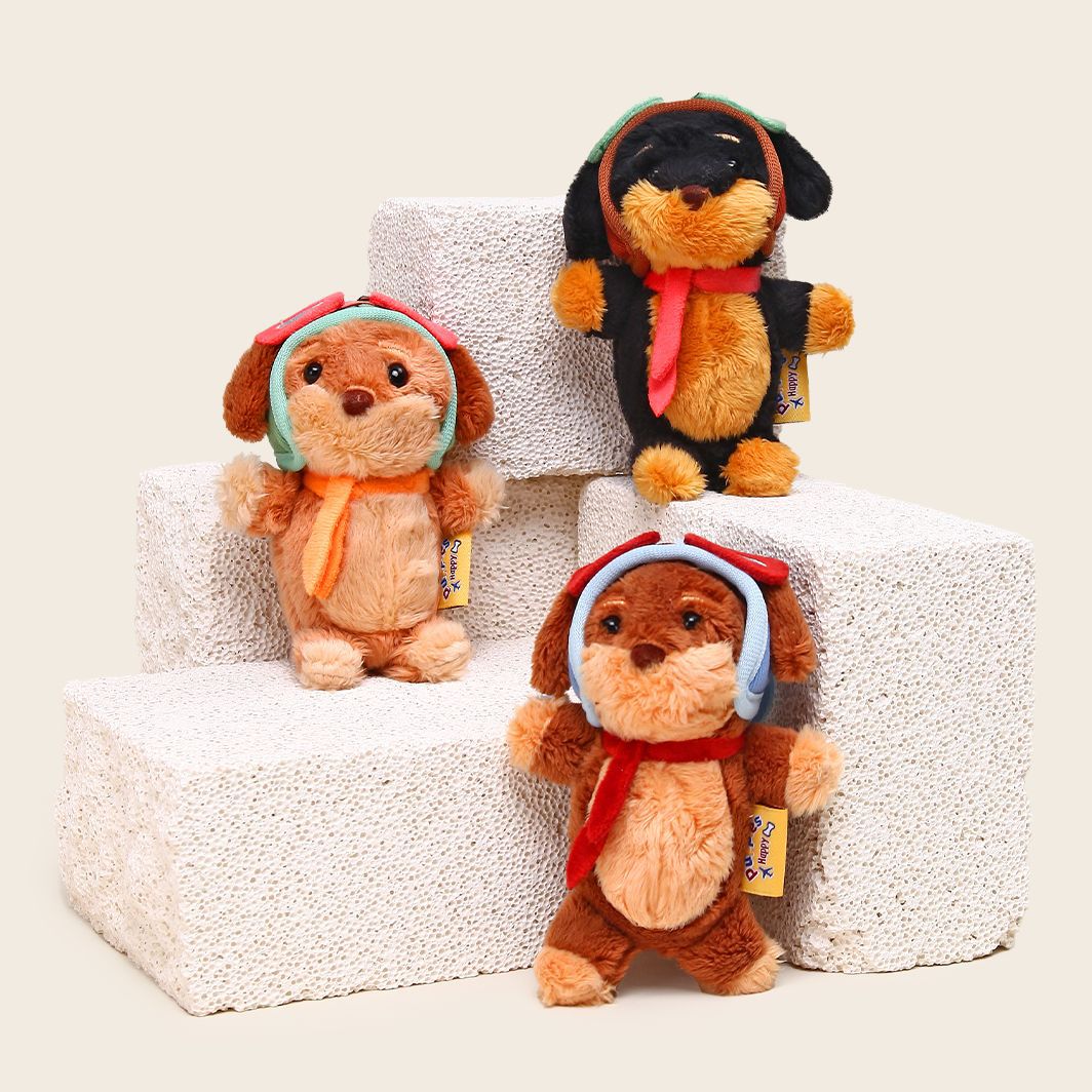 Tercera generación de papes salchicha perro-ace piloto shaker llamado peluche colgante divertido perrito llavero