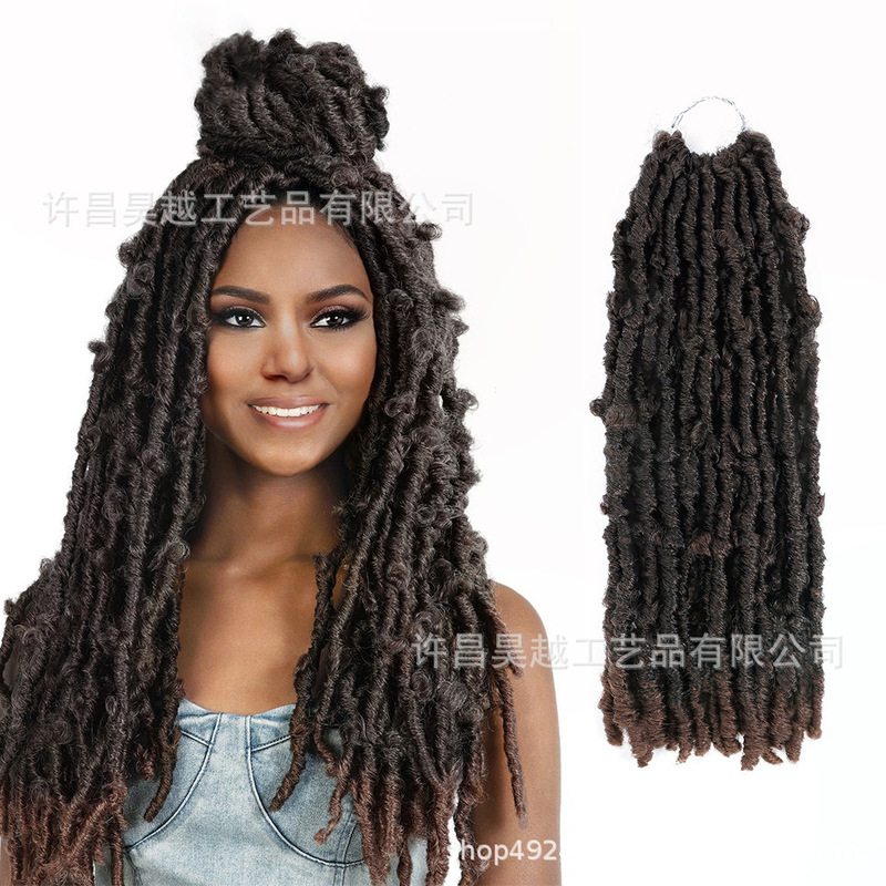 Foreign trade hollow Butterfly curved African wig dirty braid Amazon hot sale Butterfly Locs crochet hair extension