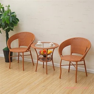 Rattan Chair Coffee Table Three-piece Set Five-piece Set Outdoor Courtyard Leisure Table and Chair Combination Rattan Chair Balcony Table and Chair