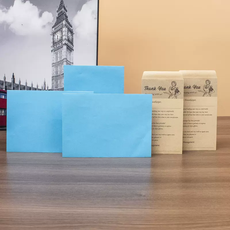 外贸彩色牛皮纸信封色卡纸硫酸纸中式信封信纸套装现货批发