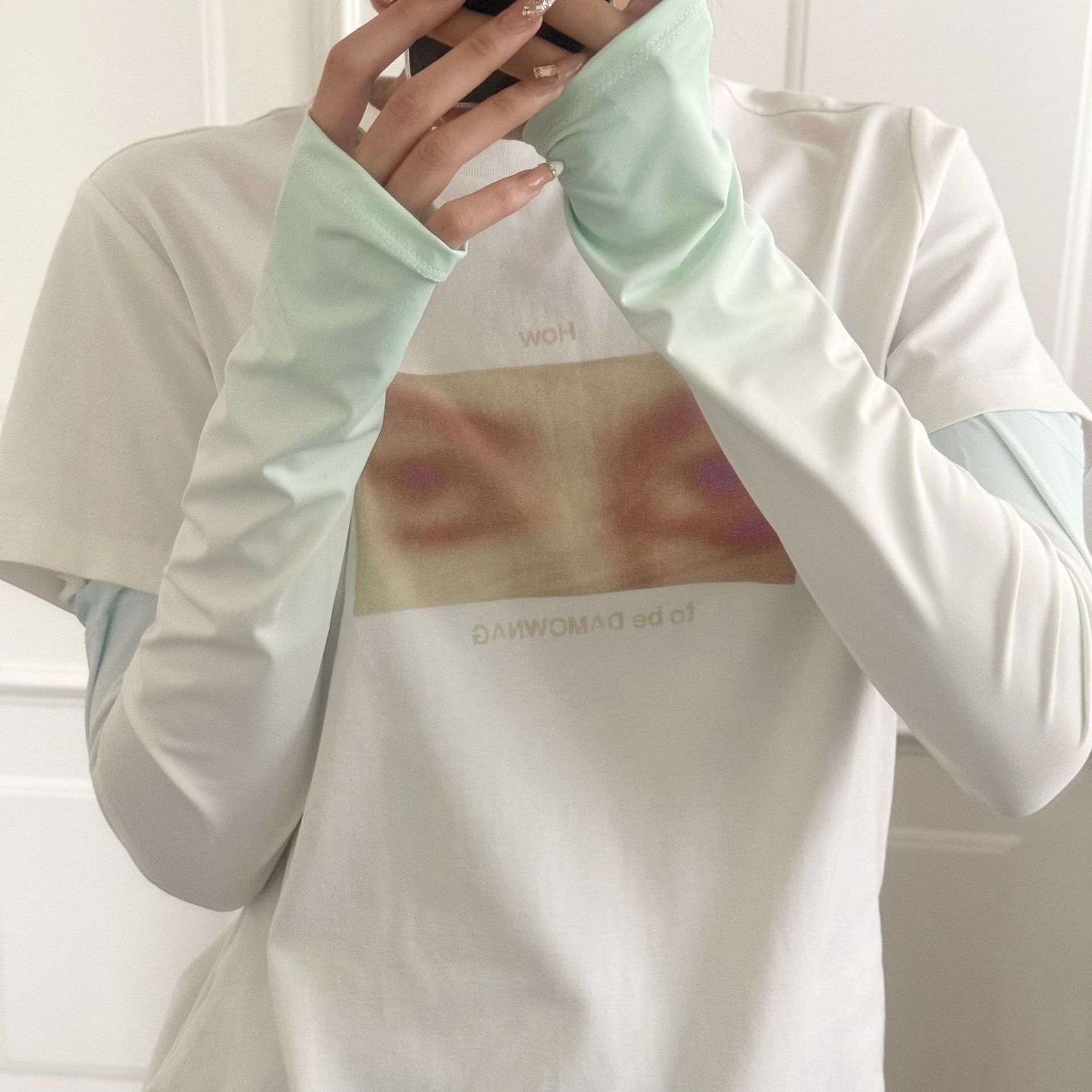 Manga de hielo, manga de protección solar, conducción, protector de brazo de color degradado fino de verano, protección UV, sombra de hielo, manga de seda de hielo, manga de seda de hielo, mujer