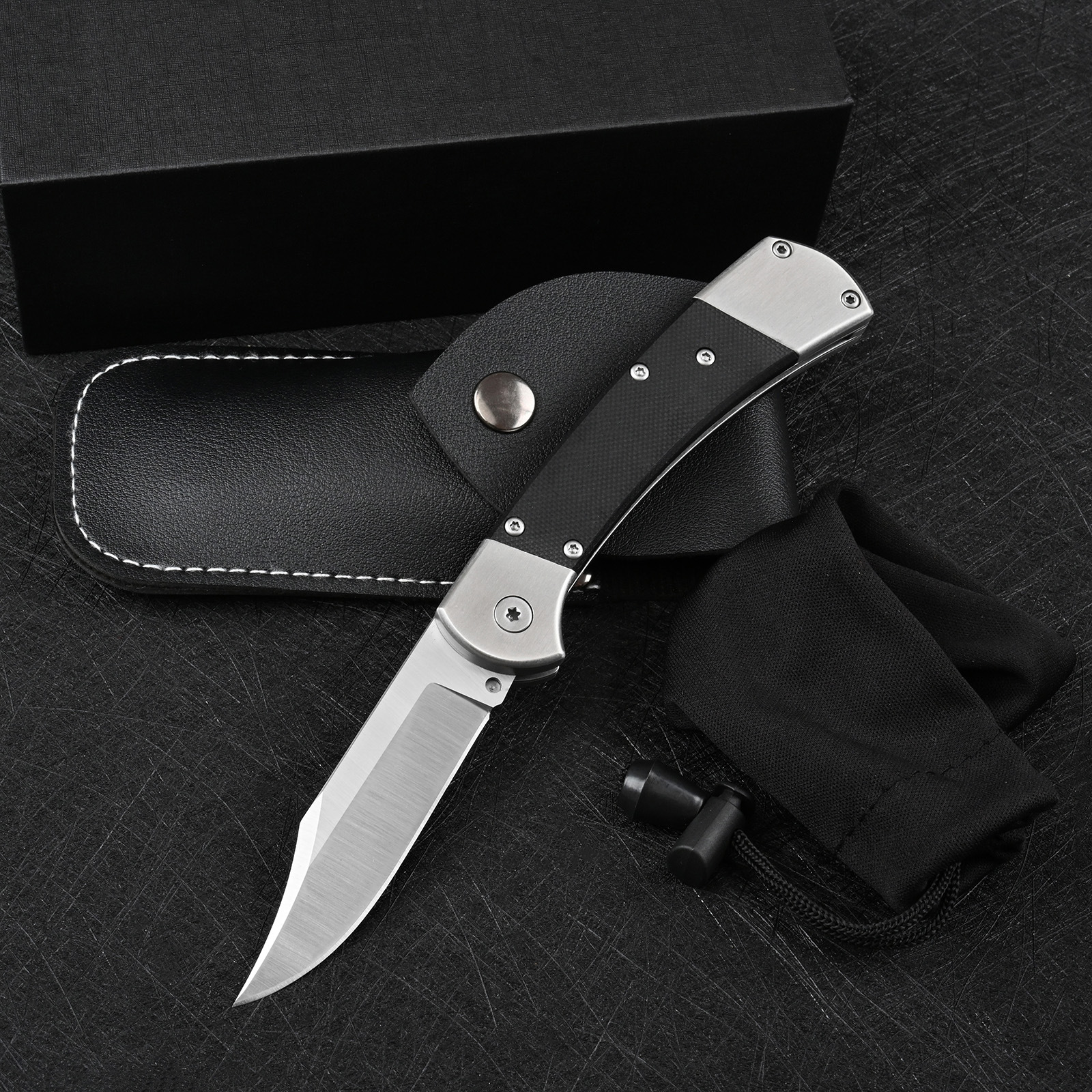 로고가없는 검은 손잡이