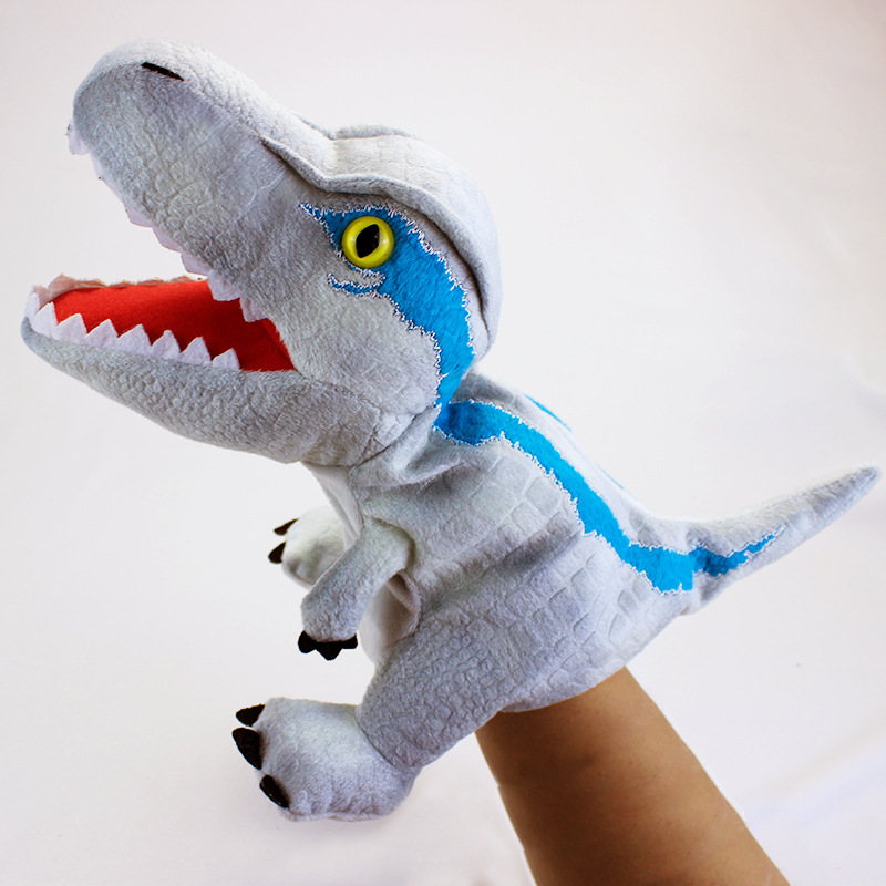 Dragón año dinosaurio en stock juguete de peluche Canglong animal educativo muñeca de títeres kindergarten historia contando apoyos muñeca