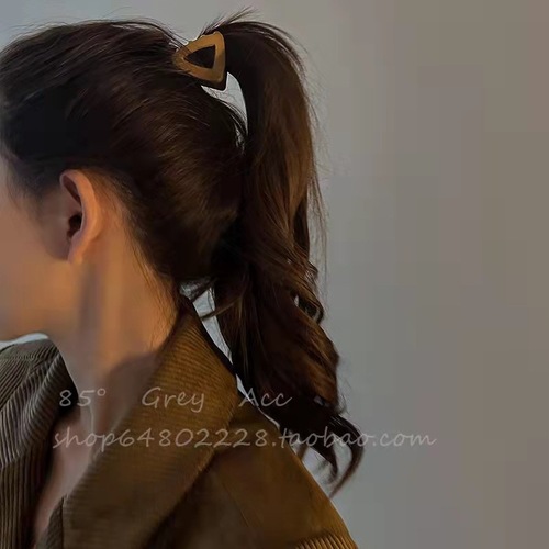Frosted triangular hairpin female trendy Internet celebrity  new high ponytail grab clip niche back head clip headwear