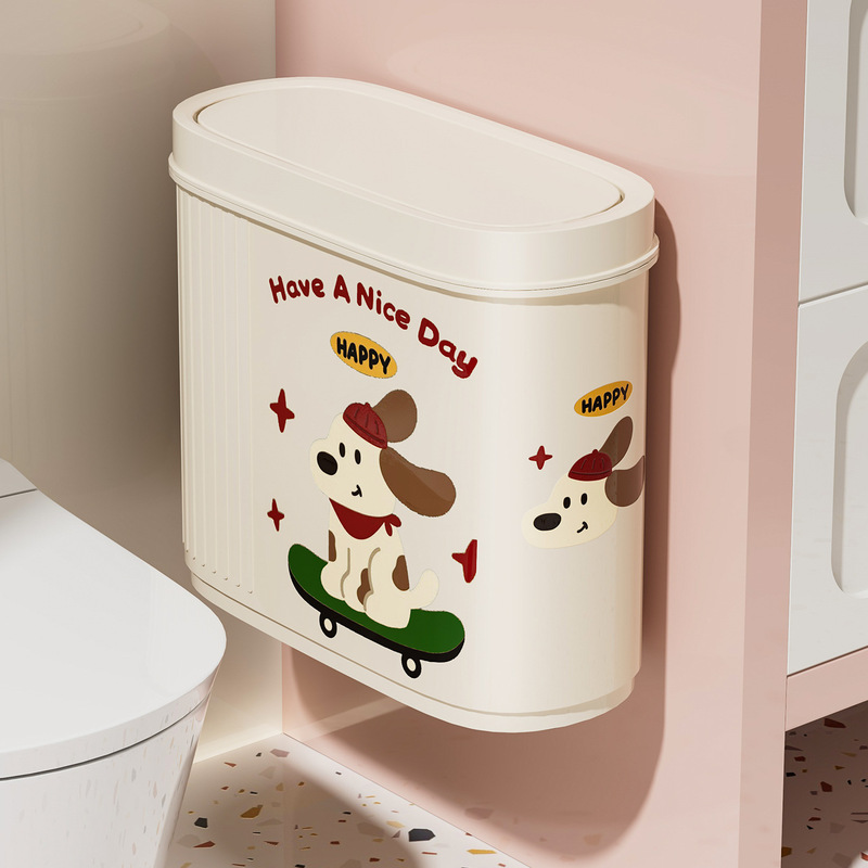 Wall-Mounted Trash Can for Bathroom, Narrow Gap, Household Use, Special for Toilets and Washrooms, Large Size with Lid, Moisture-Proof Wastebasket Wall-Mounted Trash Can for Bathroom, Narrow Gap, Household Use, Special for Toilets and Washrooms, Large Size with Lid, Moisture-Proof Wastebasket