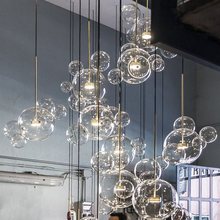 个性创意肥皂泡泡球米奇吊灯后现代北欧分子吧台餐厅玻璃简约灯具