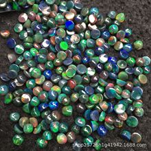 opal精品黑欧泊圆形戒面满彩平底素光面裸石水滴三角蛋形戒面批发