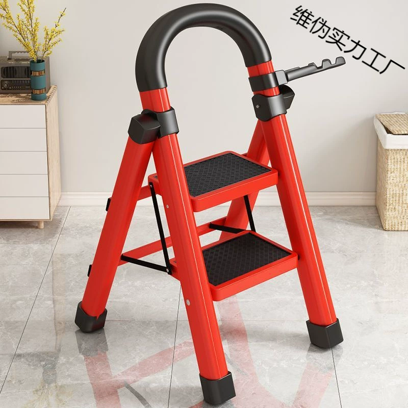Ladder household folding ladder thickened carbon steel herringbone ladder mobile staircase telescopic step ladder multifunctional indoor ladder 12